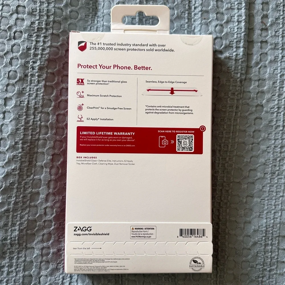 NIB InvisibleShield Glass+ Defense Elite Screen Protector for iPhone 14 Pro Max